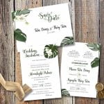 Thiệp cưới lá cọ