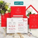 Thiệp cưới màu đỏ 096