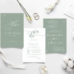 Thiệp cưới xanh mint