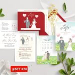 Thiệp cưới chibi đỏ Thiệp cưới chibi đỏ