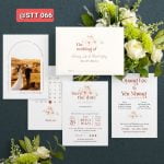 Thiệp cưới dâu rể màu kem