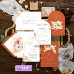 Thiệp cưới hoa lá mới 074 Thiệp cưới hoa lá mới 074