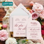 Thiệp cưới màu hồng 008
