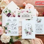 Thiệp cưới hoa lá 063