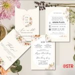 Thiệp cưới màu kem Thiệp cưới màu kem