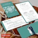 Thiệp cưới passport màu kem