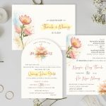 Thiệp cưới hoa sen