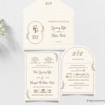 Thiệp cưới kem nhạt