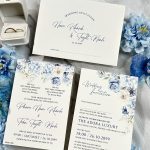 THIỆP CƯỚI HOA XANH THANH LỊCH THIỆP CƯỚI HOA XANH THANH LỊCH